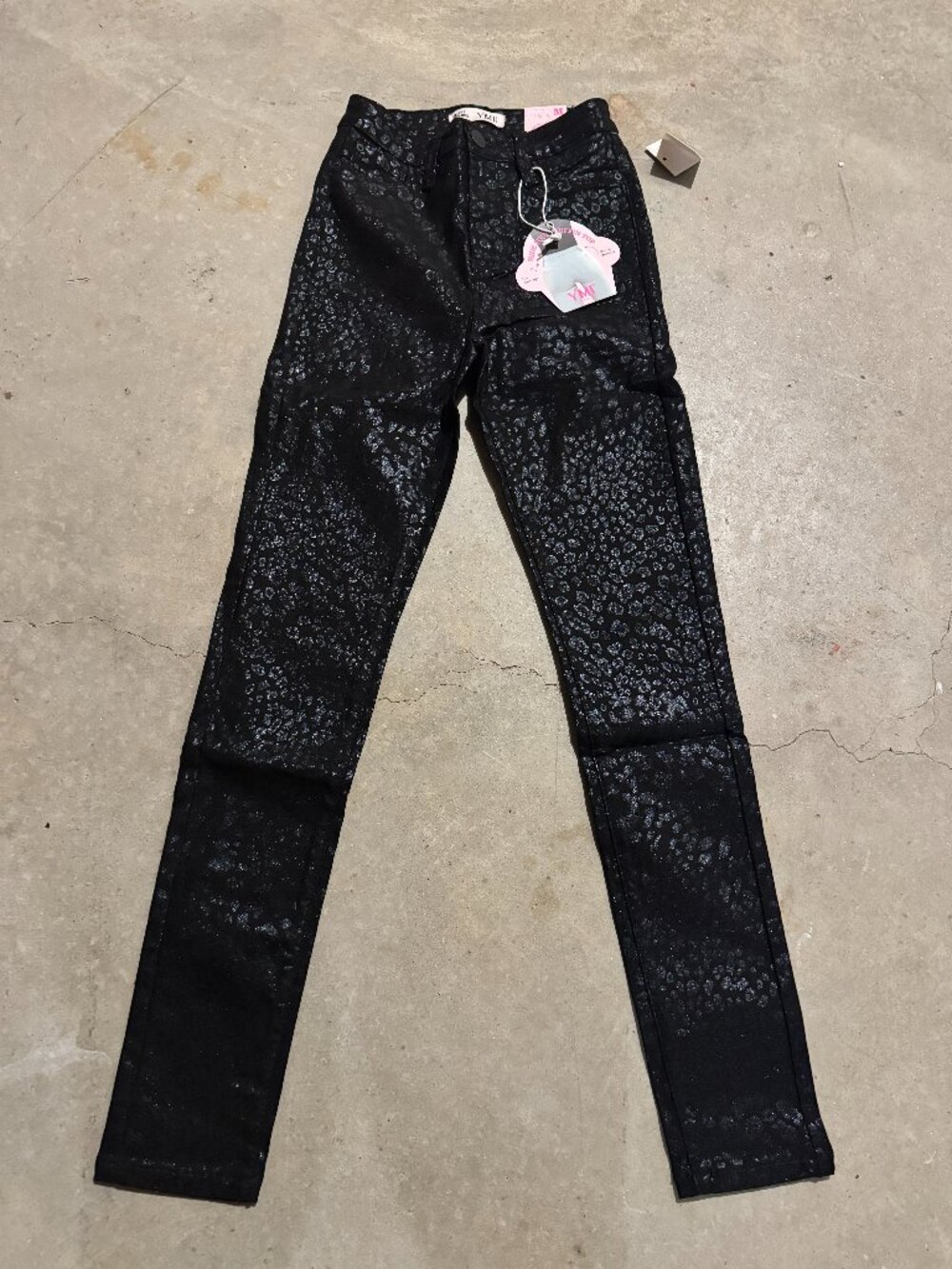 Black Leopard Print Jeans - Skinny High Rise